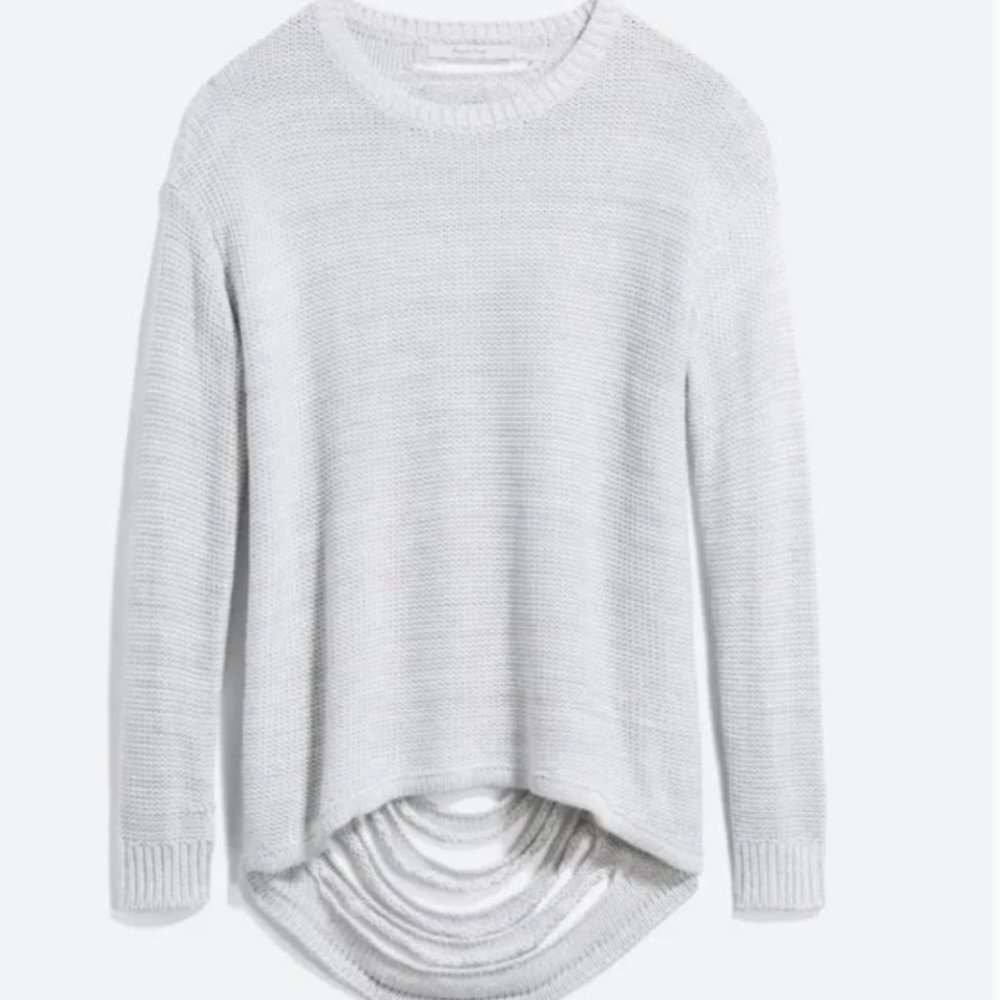 HARPER LANE - Olie Distressed Back Cotton Blend Sweater